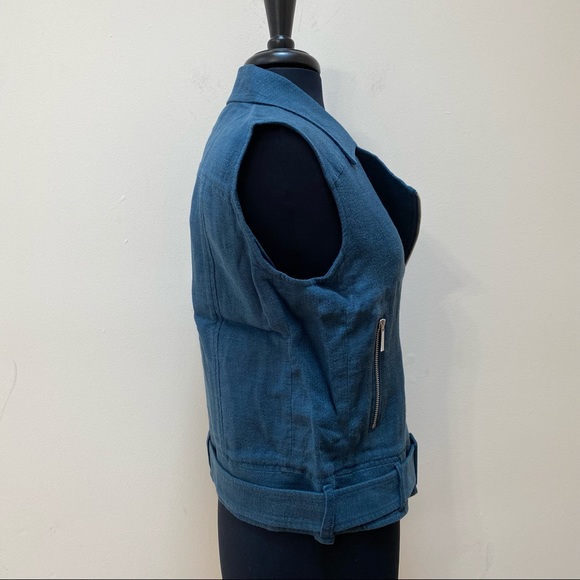 NEW Elizabeth And James  Blue Tegan Biker Vest - Picture 3 of 8